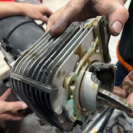 Engine piston arm cracked into 2 pieces